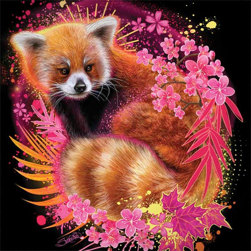 Red Panda with Flowers by Sheena Pike MacBook Skins
